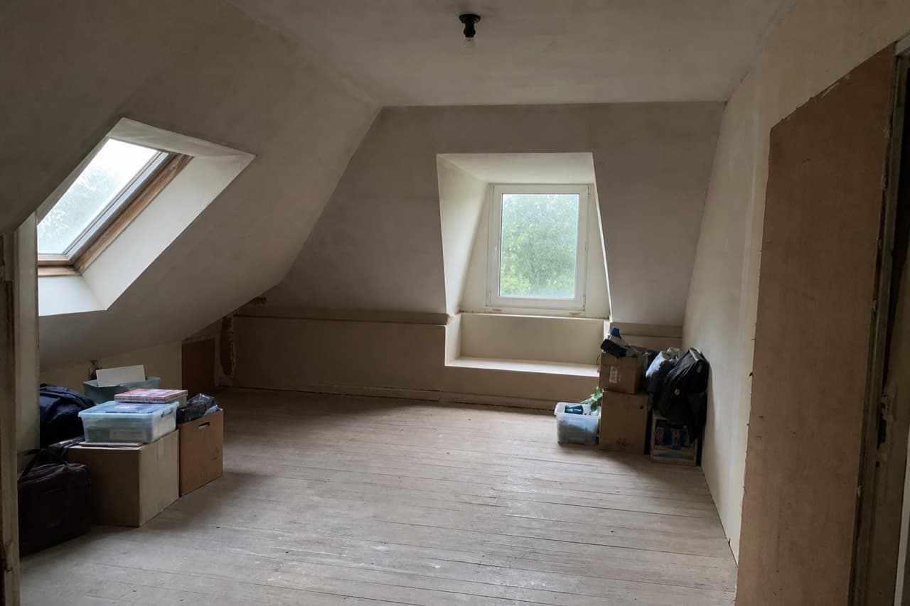 An attic before its AI redesign