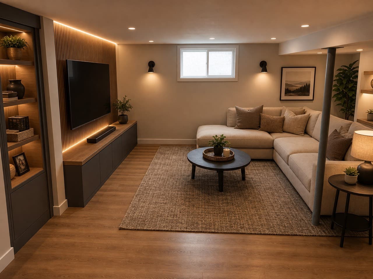 Basement redesigned by Roomvana