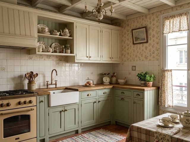 Our example kitchen in Cottagecore attic style